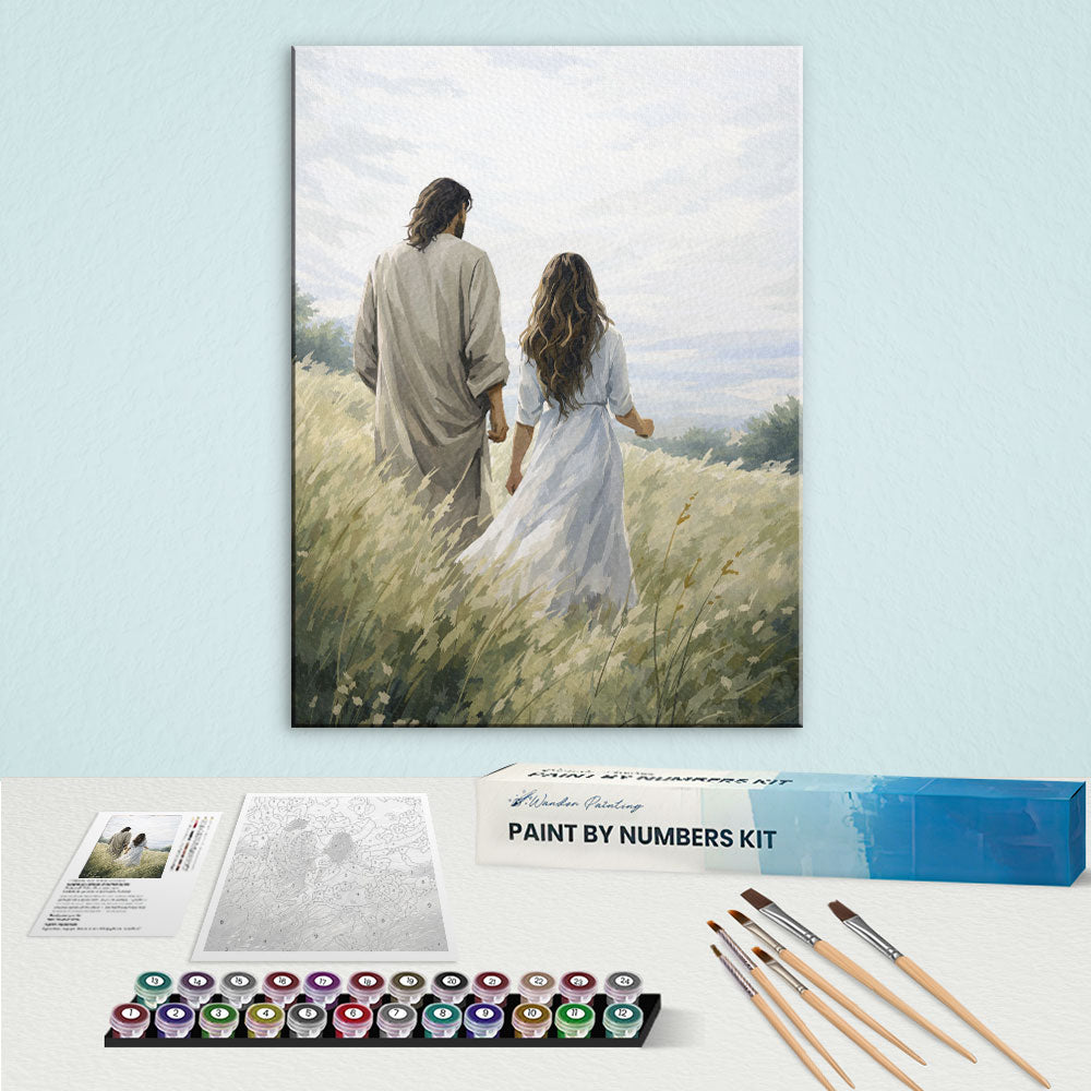 Jesus Walking With a Woman | Paint by Numbers Kit