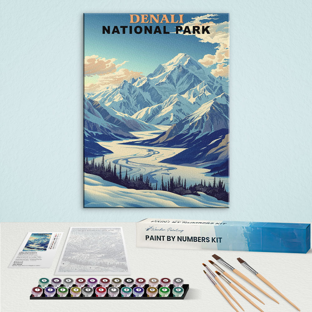 Denali National Park Vintage and Preserve | Paint by Numbers Kit