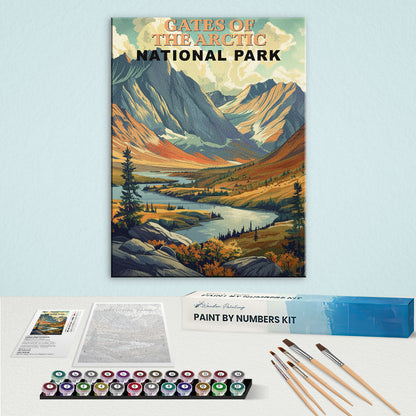 Gates of The Arctic National Park Vintage | Paint by Numbers Kit
