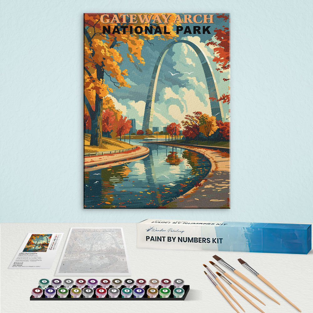 Gateway Arch National Park Vintage | Paint by Numbers Kit