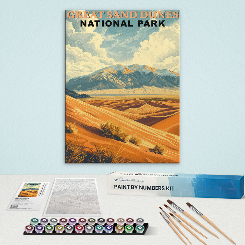 Great Sand Dunes National Park Vintage | Paint by Numbers Kit