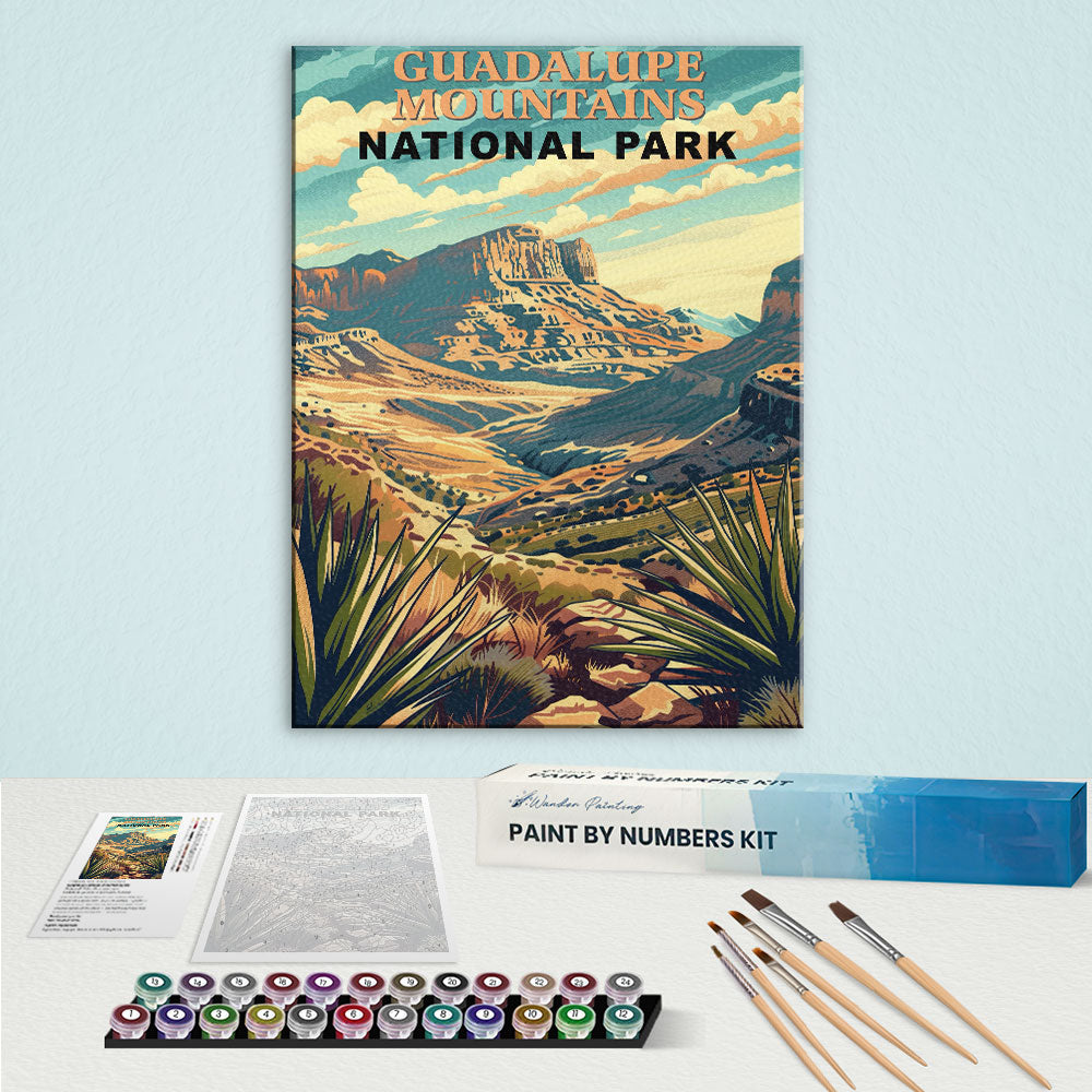 Guadalupe Mountains National Park Vintage | Paint by Numbers Kit