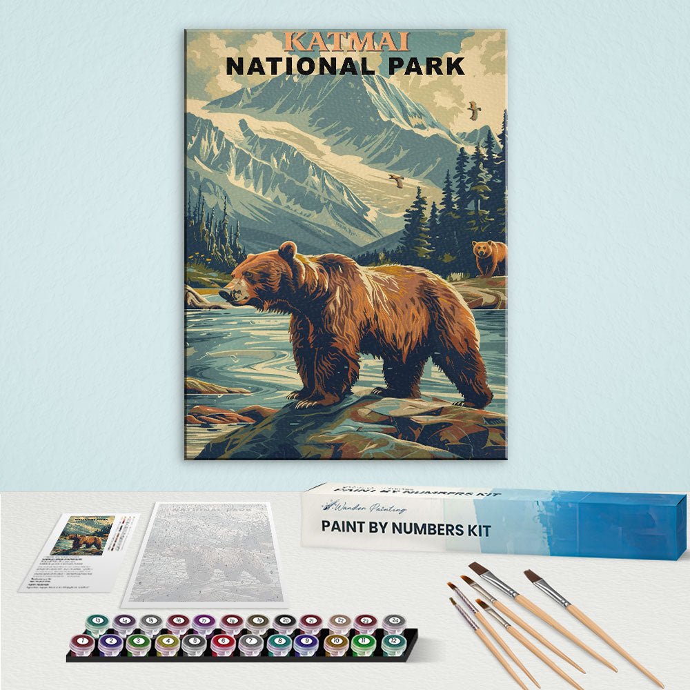 Katmai National Park Vintage | Paint by Numbers Kit