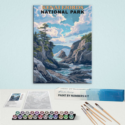 Kenai Fjords National Park Vintage | Paint by Numbers Kit