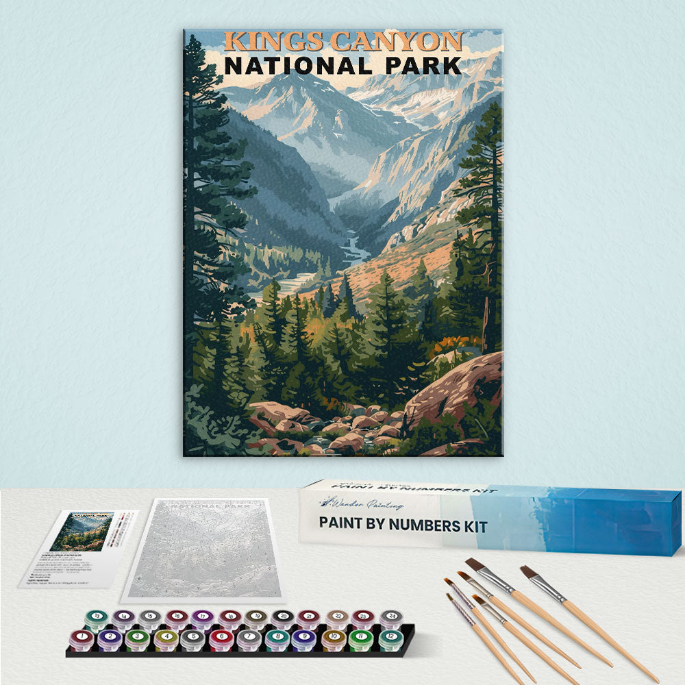 Kings Canyon National Park Vintage | Paint by Numbers Kit