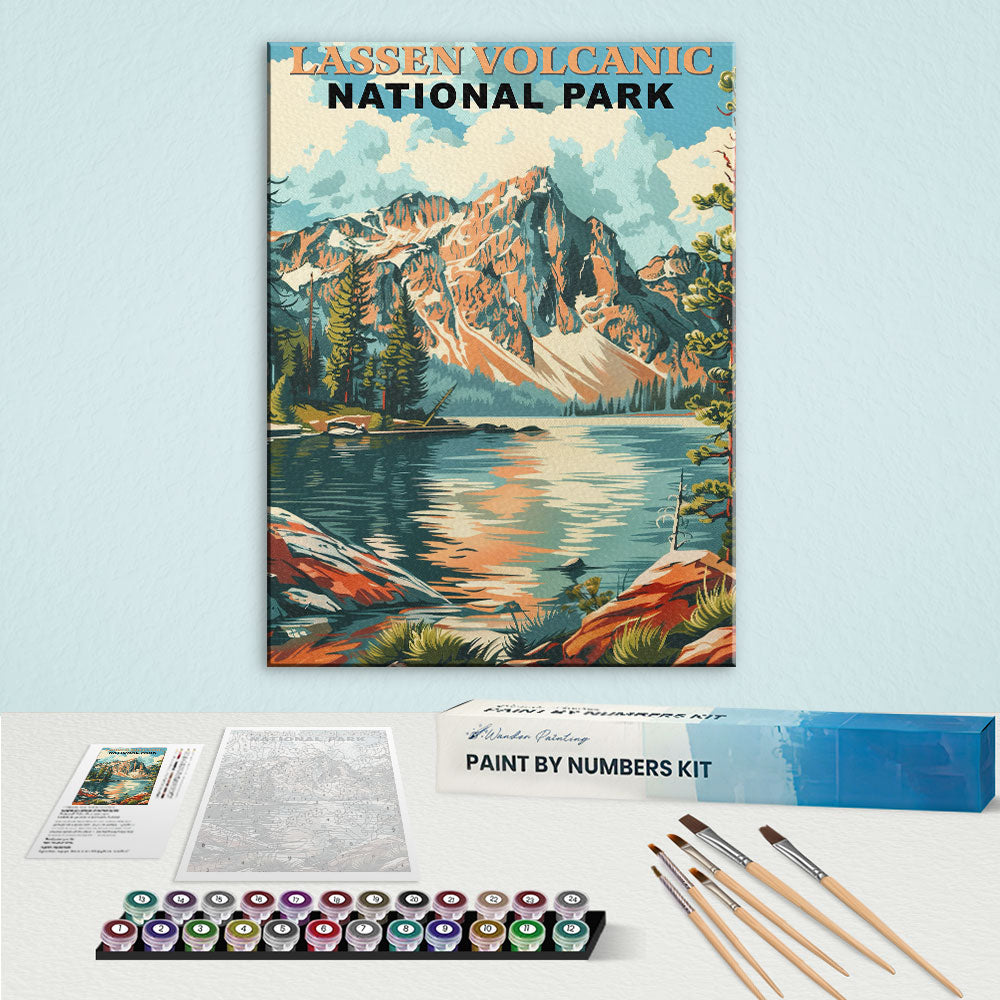 Lassen Volcanic National Park Vintage | Paint by Numbers Kit
