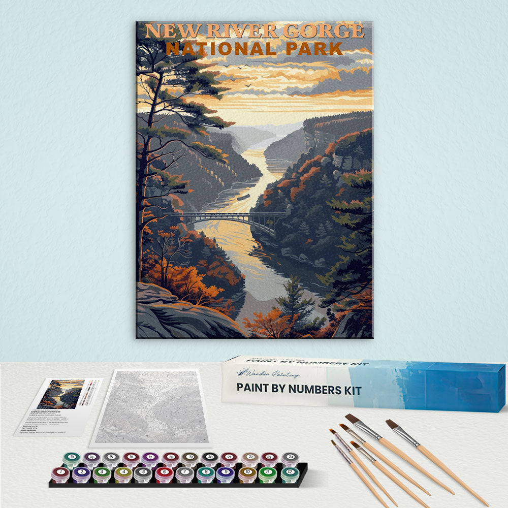 New River Gorge National Park Vintage | Paint by Numbers Kit