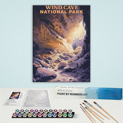 Wind Cave National Park Vintage | Paint by Numbers Kit