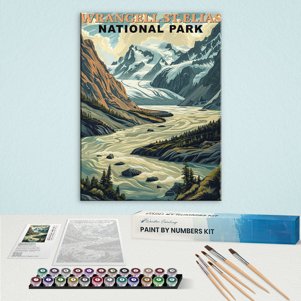 Wrangell-St. Elias National Park Vintage | Paint by Numbers Kit