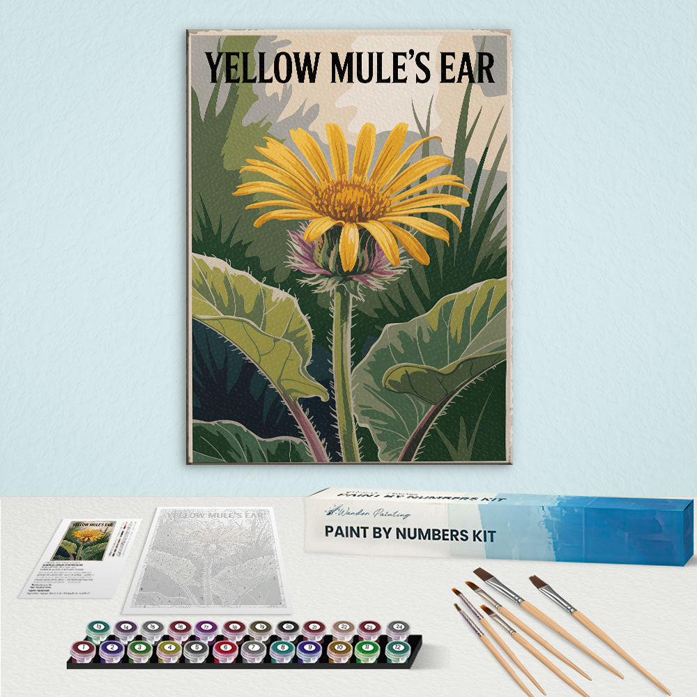 Gelbes Maultierohr – US-Wildblumen | Malen nach Zahlen Set