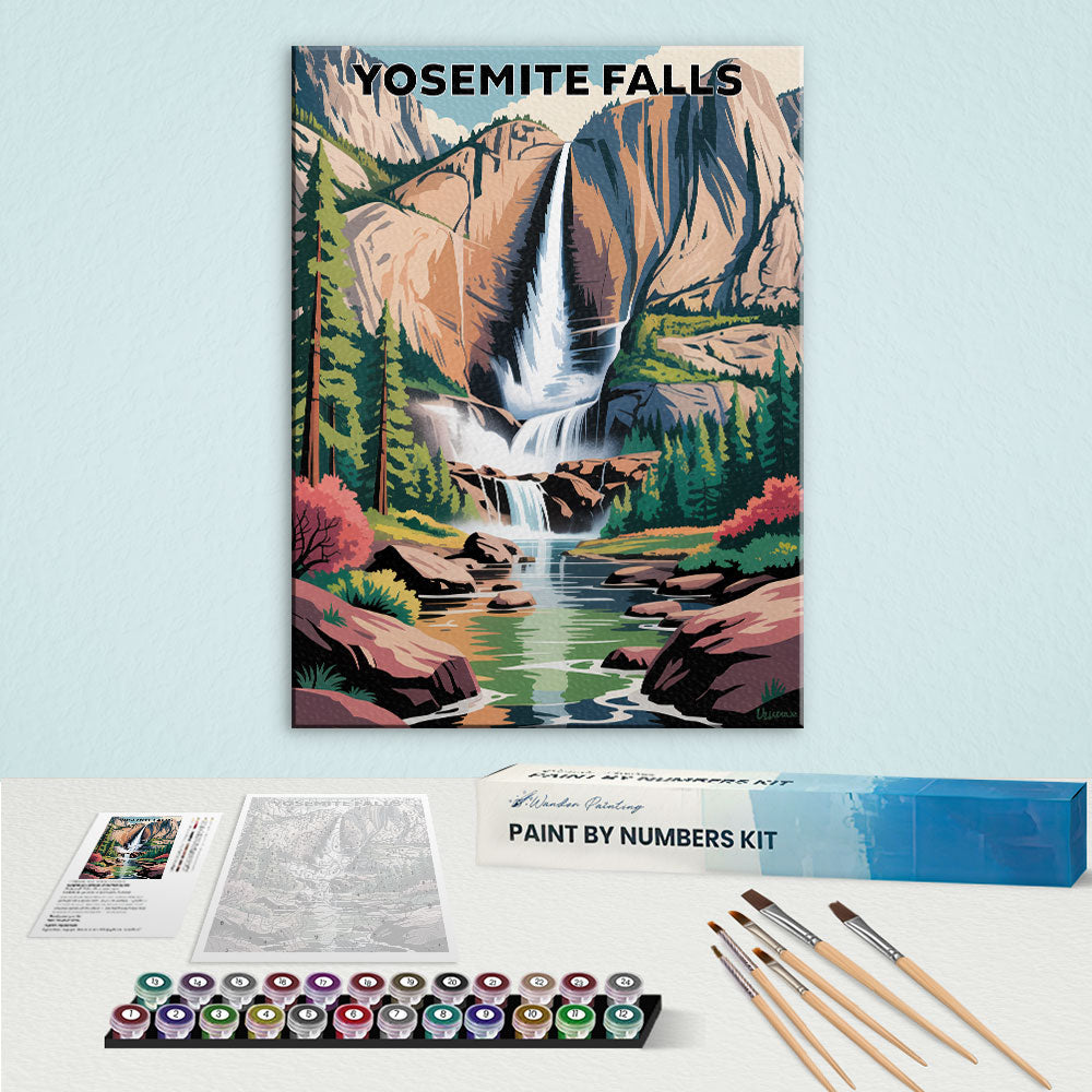 Yosemite Falls - U.S. Waterfalls | Paint by Numbers Kit