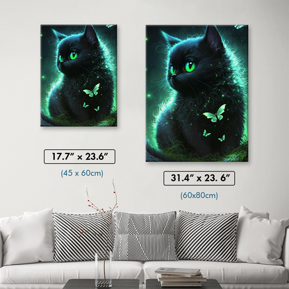 Butterflies Heart Cat Diamond Painting