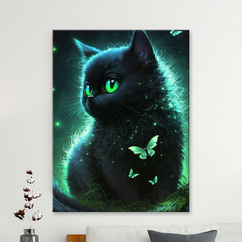 Butterflies Heart Cat Diamond Painting