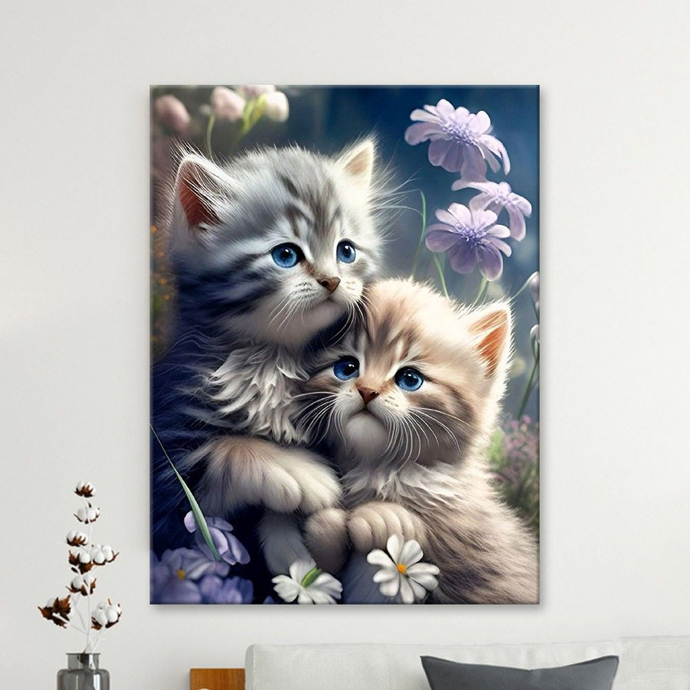 Little Kitten By Daisies Diamond Painting