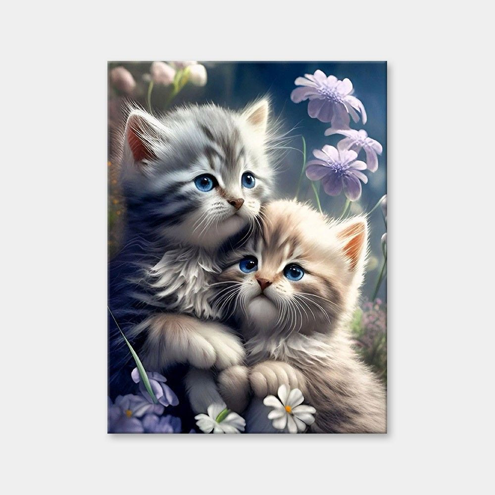 Little Kitten By Daisies Diamond Painting