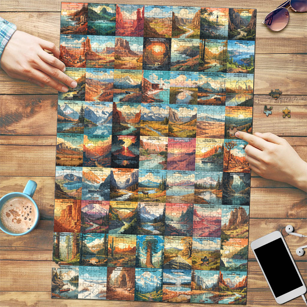 63 U.S. National Parks Jigsaw Puzzle