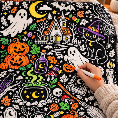 Halloween Coloring Blanket