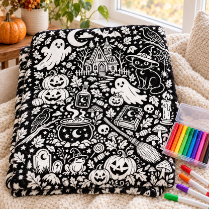 Halloween Coloring Blanket