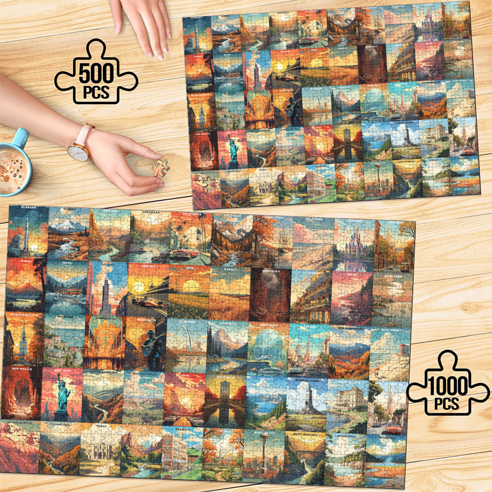 50 U.S. States Jigsaw Puzzle