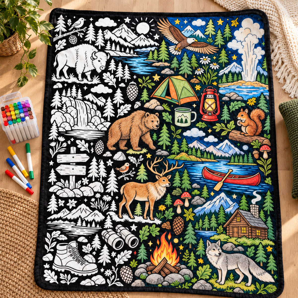 National Park Coloring Blanket
