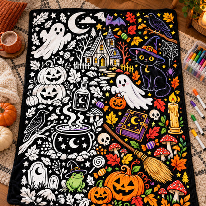 Halloween Coloring Blanket