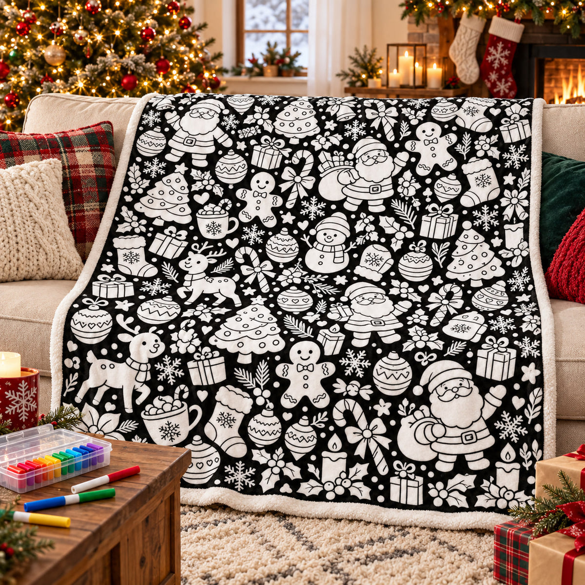 Christmas Coloring Blanket