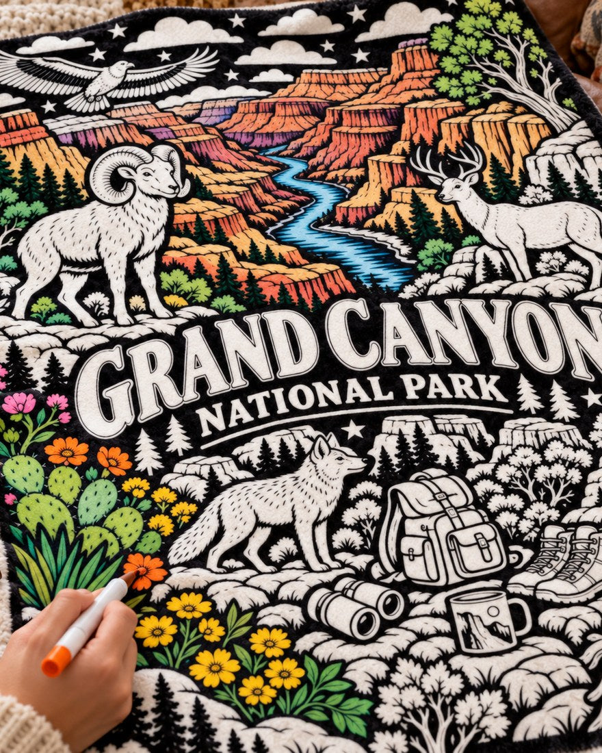 Grand Canyon National Park Coloring Blanket