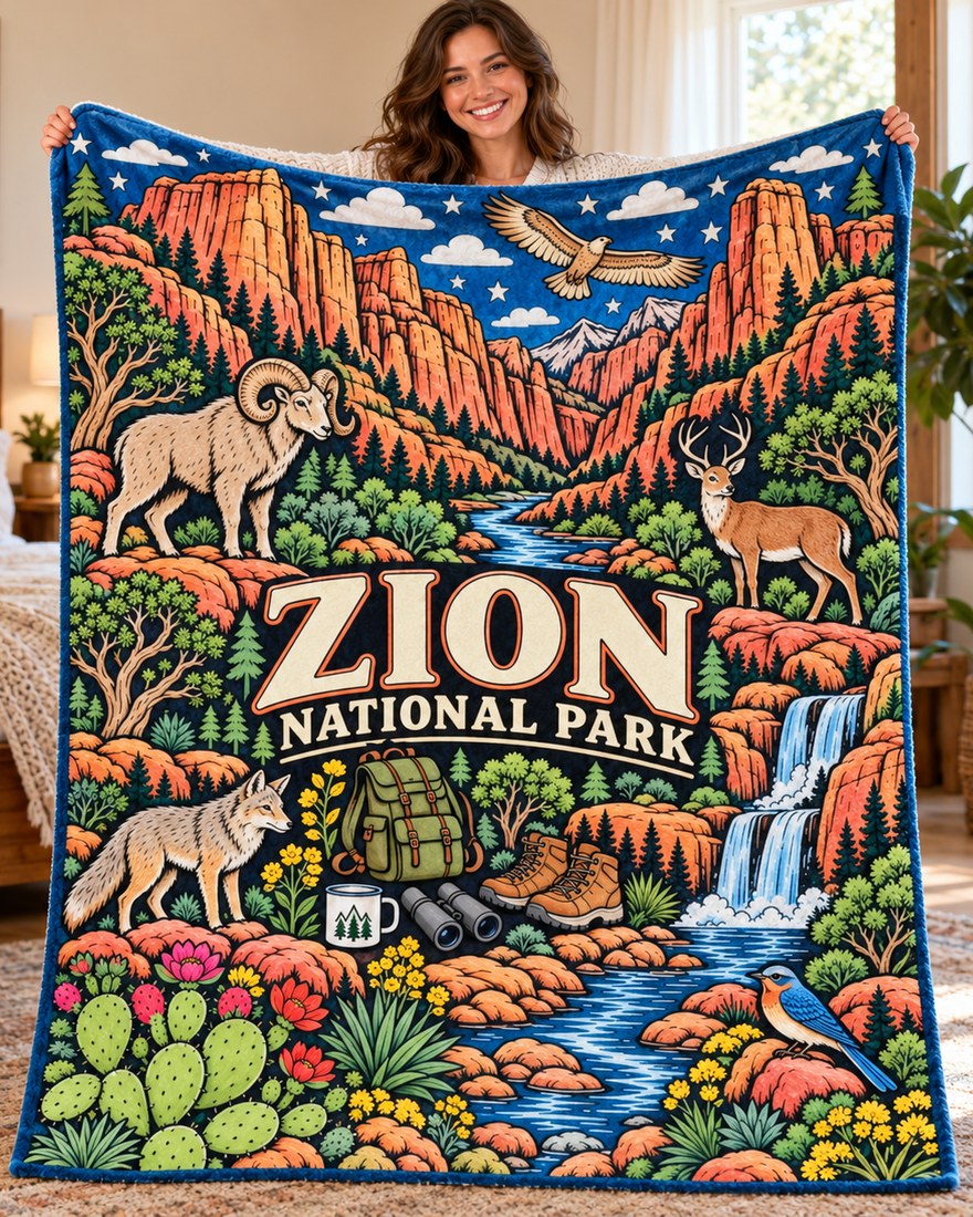 Zion National Park Coloring Blanket