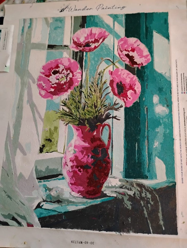 Wildflowers on a Rustic Windowsill